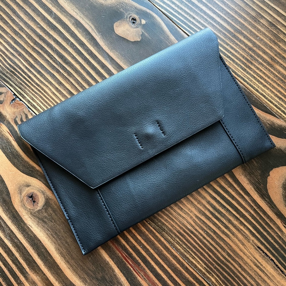 Vegan Black Envelope Clutch